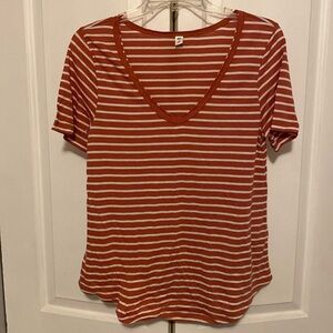 Nordstrom BP. Salmon/pink and White stripped basic tee. Like New! Worn once!